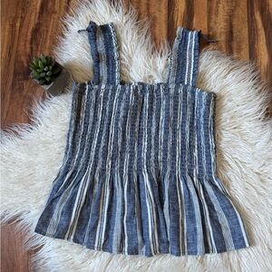 Maeve Anthropologie Smocked Striped Tank